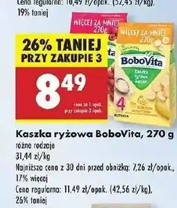 Biedronka Kaszka ryżowa bananowa Bobovita oferta