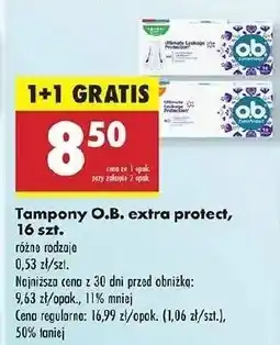 Biedronka Tampony super plus O.b. Extra Protect oferta