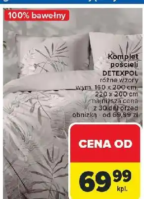 Carrefour Komplet pościeli bawełnianej 220 x 200 + 2x 70 80 cm Detexpol oferta