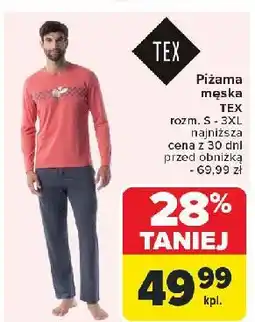 Carrefour Piżama męska s-3xl Tex oferta