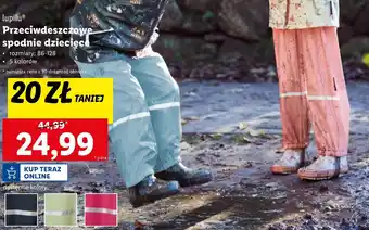 Lidl Spodnie przeciwdeszczowe dziecięce Lupilu oferta