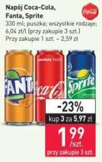 Stokrotka Napój Coca-Cola, Fanta, Sprite 330ml oferta