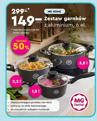 Biedronka MG HOME Zestaw garnków oferta