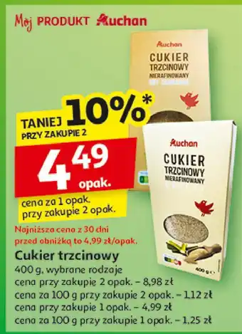 Auchan Cukier trzcinowy drobny Auchan Różnorodne (Logo Czerwone) oferta