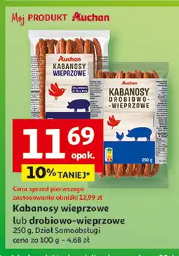 Auchan Kabanosy drobiowo-wieprzowe Auchan Różnorodne (Logo Czerwone) oferta