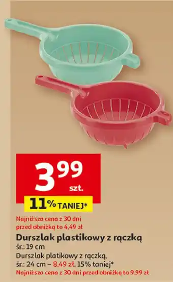 Auchan Durszlak plastikowy z rączką 24 cm oferta