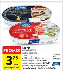 Intermarche Szproty podwędzany w oleju Łosoś Ustka oferta