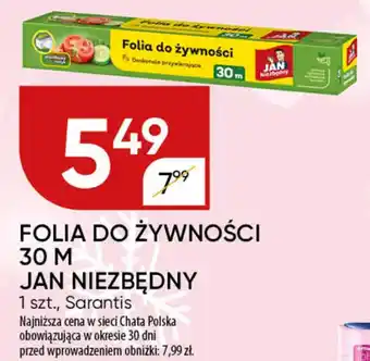 Chata Polska FOLIA DO ŻYWNOŚCI 30 M JAN NIEZBĘDNY oferta