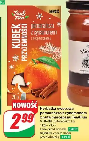 Dino Herbata kubek przyjemności pomarańcza z cynamonem i nutą marcepanu Tea & Fun oferta