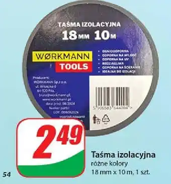 Dino Taśma izolacyjna 18 mm x 10 m Workmannn oferta