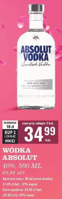 Biedronka Wódka Absolut Vodka oferta