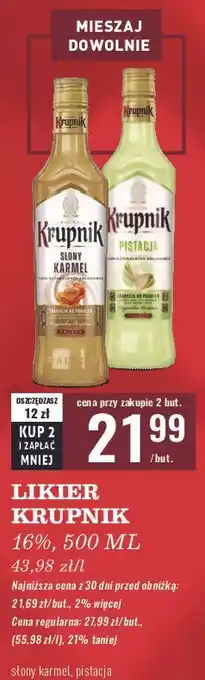 Biedronka Wódka Krupnik Pistacja oferta