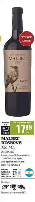 Biedronka Wino Malbec Dry Reserve oferta