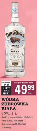 Biedronka Wódka Żubrówka Biała oferta