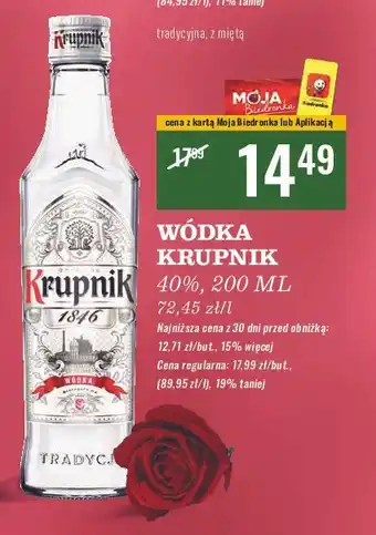 Biedronka Wódka Krupnik 1846 oferta