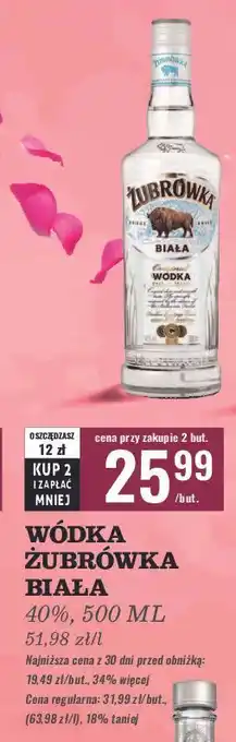 Biedronka Wódka Żubrówka Biała oferta