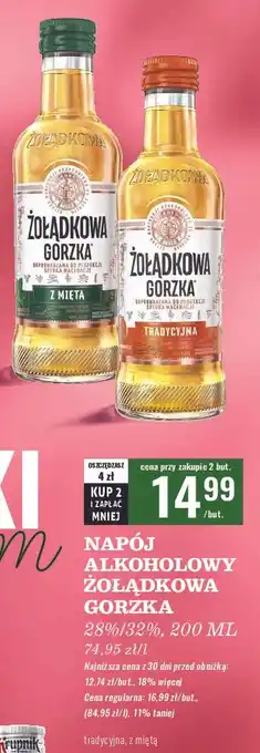 Biedronka Wódka Żołądkowa Gorzka Tradycyjna oferta