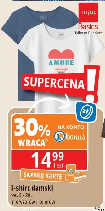 E.Leclerc T-shirt damski s-2xl Tissaia oferta