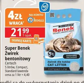 E.Leclerc Żwirek dla kota lawenda Super Benek oferta