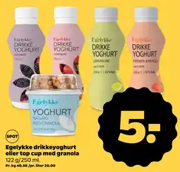 Netto Egelykke drikkeyoghurt eller top cup med granola oferta