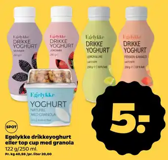 Netto Egelykke drikkeyoghurt eller top cup med granola oferta