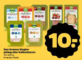 Netto Den Grønne Slagter pålæg eller kalkunbacon oferta