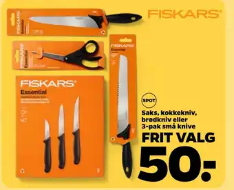 Netto Saks, kokkekniv, brødkniv eller 3-pak små knive oferta