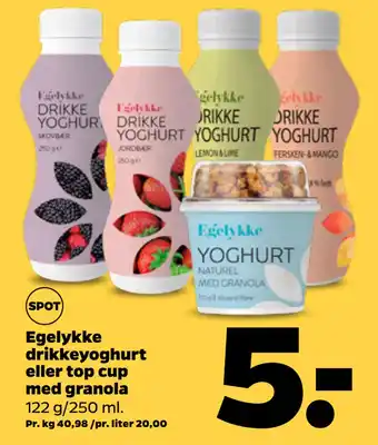 Netto Egelykke drikkeyoghurt eller top cup med granola oferta