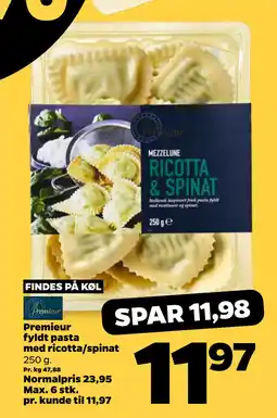 Netto Premieur fyldt pasta med ricotta/spinat oferta