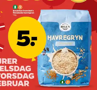 Netto Breakfast from Bell's finvalsede havregryn oferta