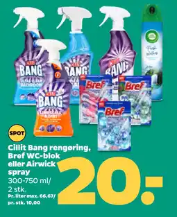 Netto Cillit Bang rengøring, Bref WC-blok eller Airwick spray oferta