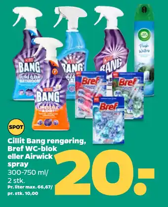 Netto Cillit Bang rengøring, Bref WC-blok eller Airwick spray oferta