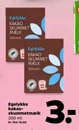 Netto Egelykke kakaoskummetmælk oferta