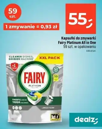 Dealz Tabletki do zmywarki Fairy Platinum oferta