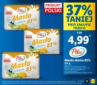 Lidl Masło ekstra 83 % Pilos oferta