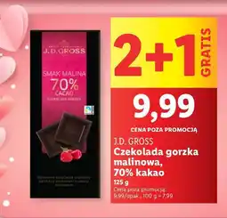 Lidl Czekolada ekwador 70% z malinami J.d.gross oferta