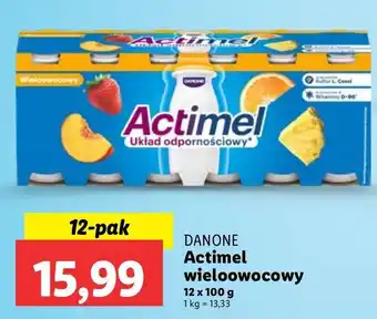 Lidl Jogurt wieloowocowy Danone Actimel oferta