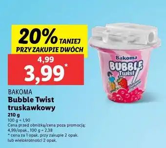 Lidl Jogurt truskawka Bakoma Bubble Twist oferta