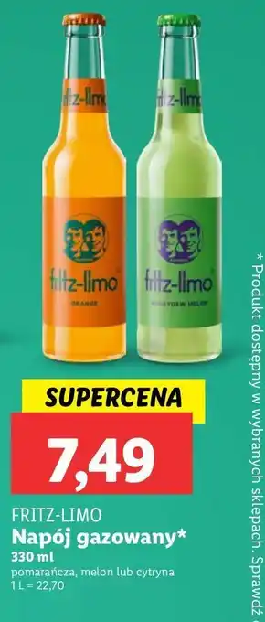 Lidl Napój lemon Fritz-Limo oferta