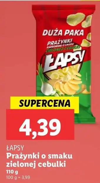 Lidl Prażynki zielona cebulka Łapsy oferta