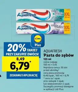 Lidl Pasta do zębów Aquafresh Active White oferta