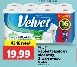 Lidl Papier toaletowy z aloesem Velvet oferta