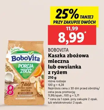 Lidl Owsianka z ryżem mango- marakuja- banan Bobovita Porcja Zbóż oferta