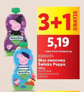 Lidl Mus truskawki i wiśnia z bananem peppa pig Bobovita oferta