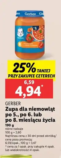 Lidl Zupka pomidorowa z ryżem i indykiem Gerber oferta