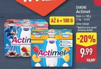 ALDI Jogurt kids truskawka i banan Danone Actimel oferta