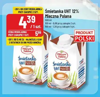 Polomarket Śmietanka uht 12% Mleczna polana oferta