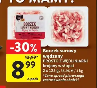 Intermarche Boczek surowy wędzony słupki Ntermarche prosto z wędliniarni oferta