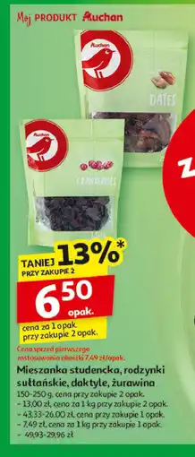 Auchan Rodzynki sułtańskie Auchan oferta