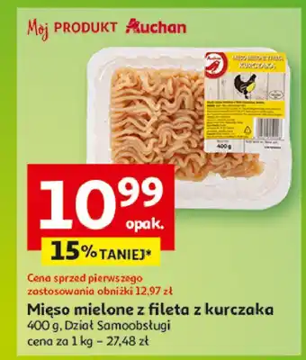 Auchan Mięso mielone z fileta z kurczaka Auchan oferta